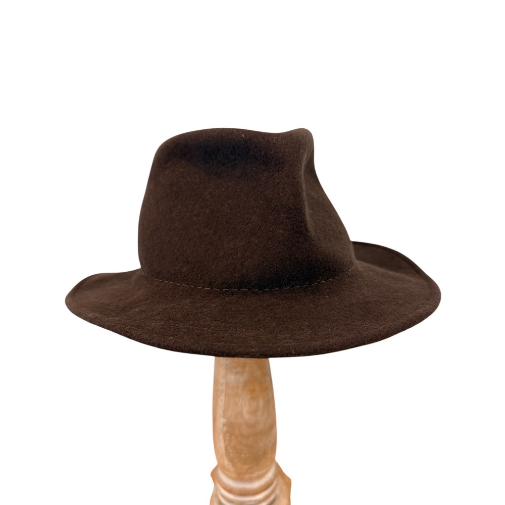 Stetson Brown 100% Wool Crushable Water Repellent Fedora Hat Medium USA